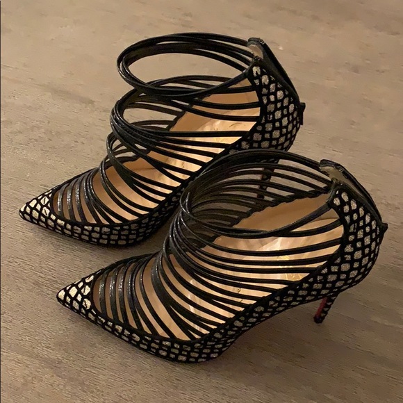 Christian Louboutin black strappy stilettos - Picture 2 of 3